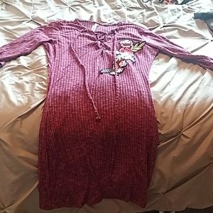 Burgundy mini dress